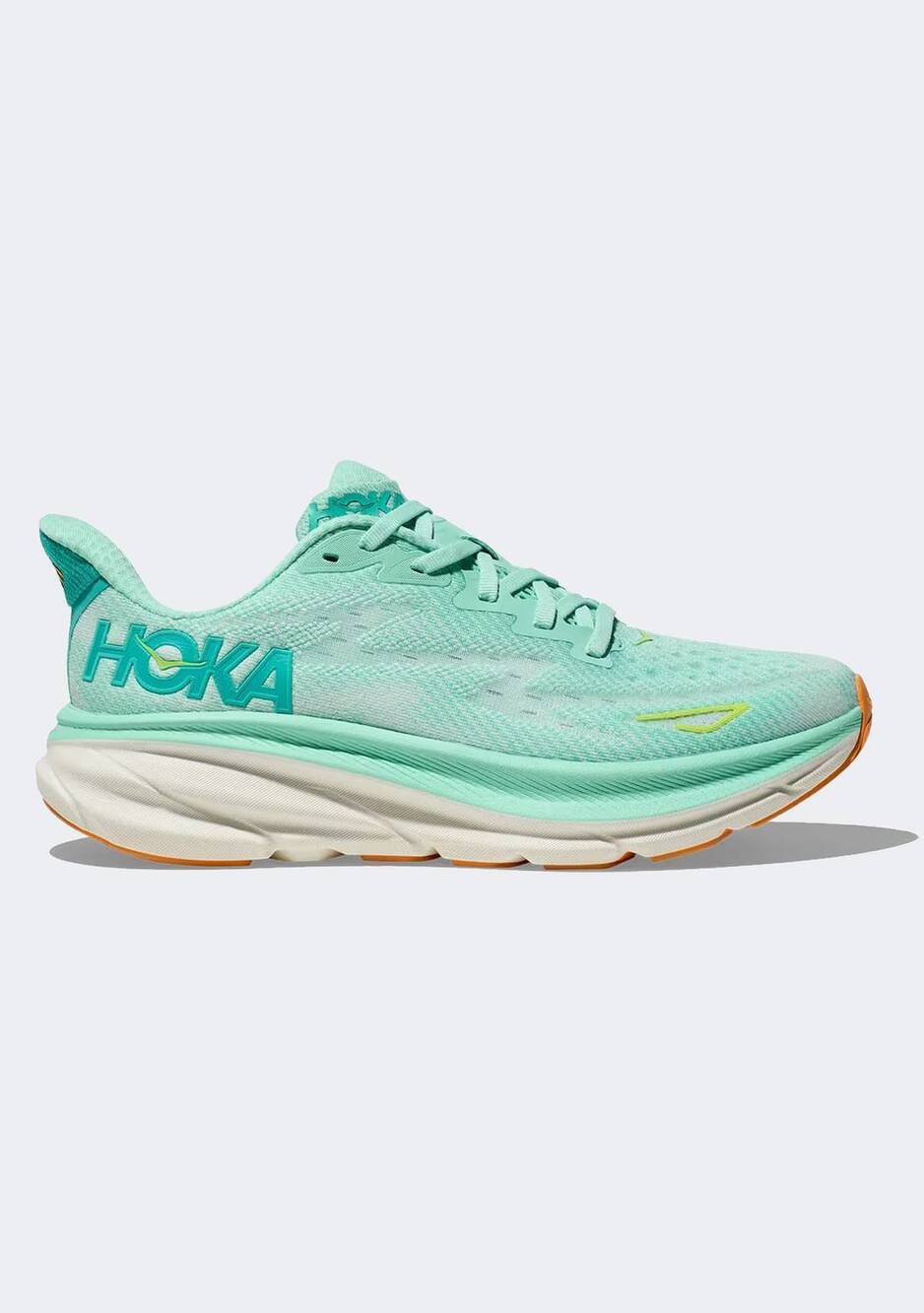 NEW HOKA women's clifton 9 shoes in green